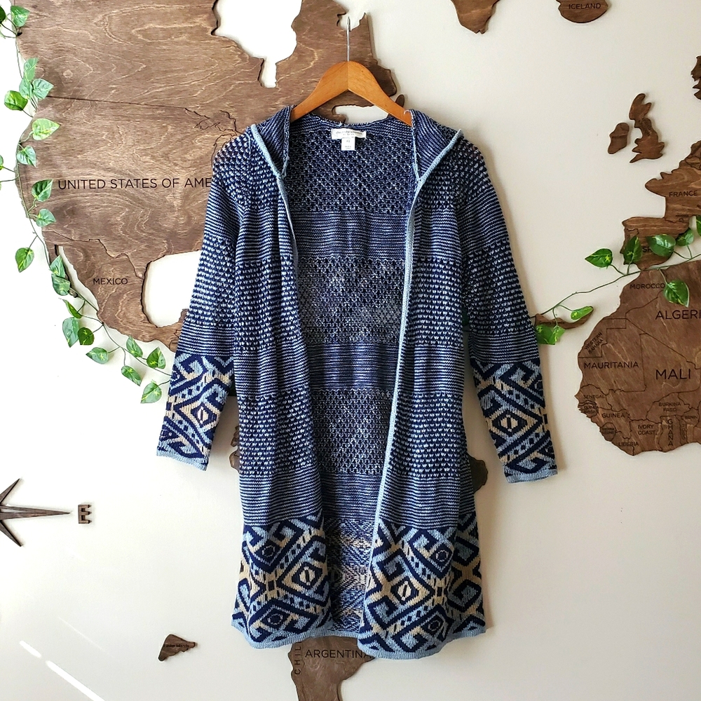 NWOT🔥Boho Hooded Knit Cardigan💙 - Picture 2 of 7
